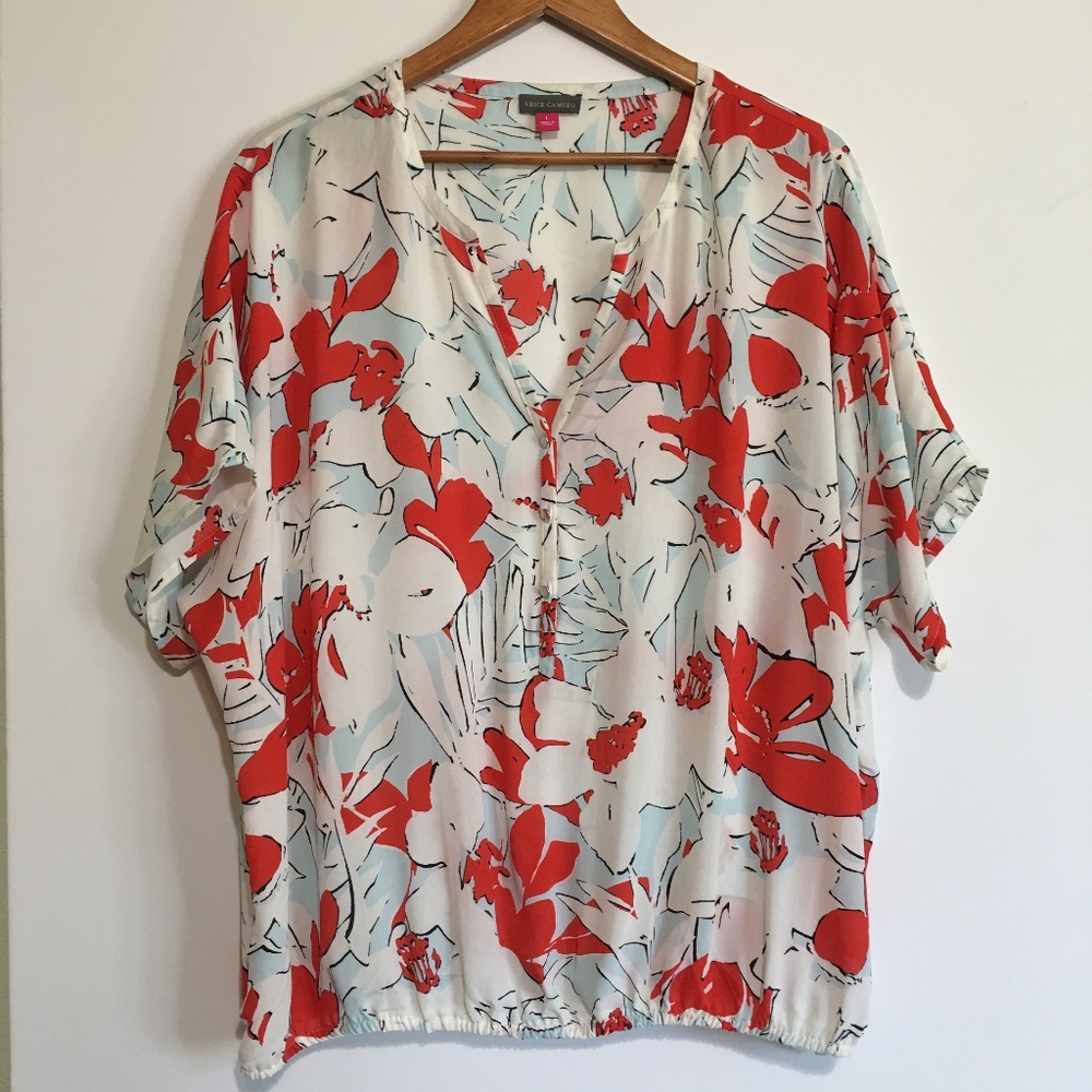 Vince Camuto Large Floral Print Blouse
